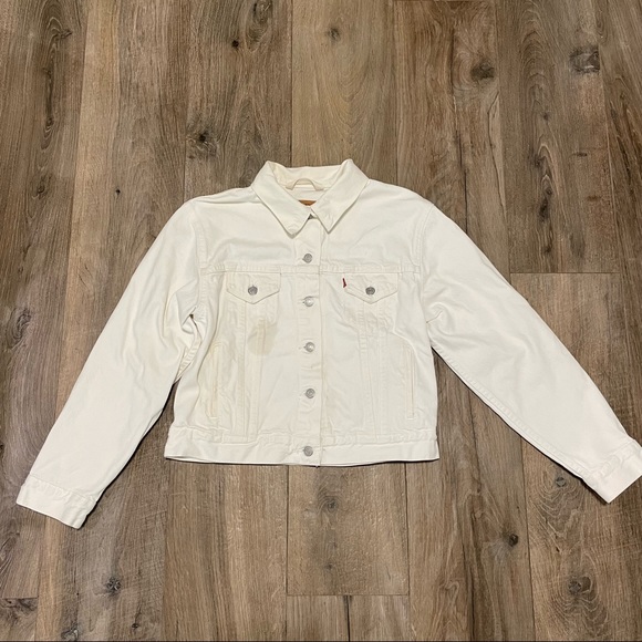 Levi’s Ex-Boyfriend White Cell Trucker Jean Jacket - off white - Picture 4 of 5